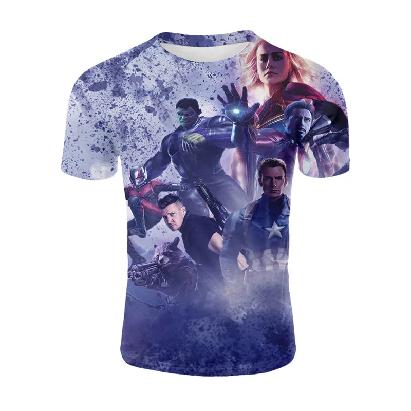 YELITE 2019 Marvel Avengers 4 футболка с 3d принтом супергероя Америки для косплея Мужская