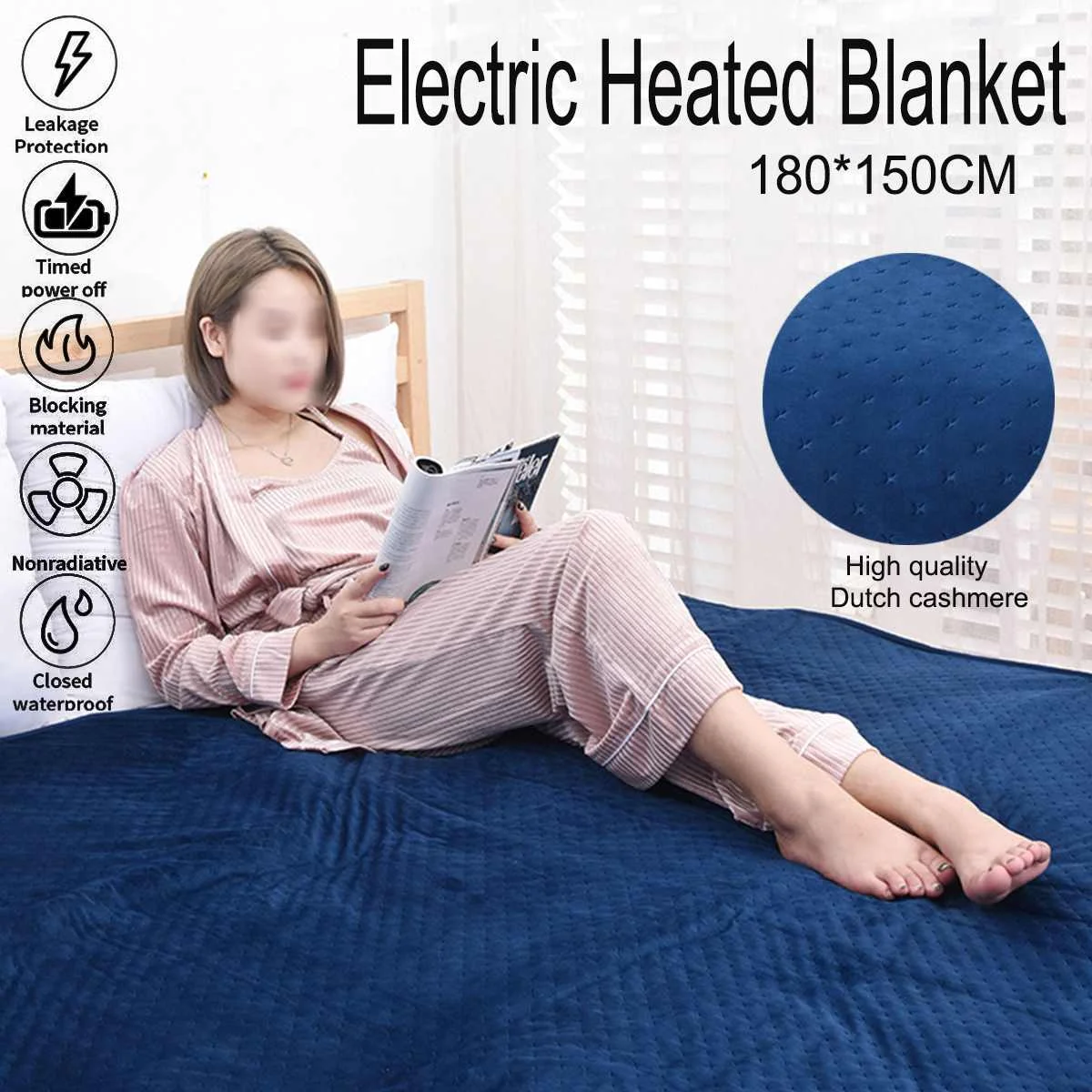 

Electric Heater Blanket Cover 180x150cm 220V Timing Heated Blanket Car Van Truck Fleece Cosy Warm Winter Electric Heated Carpet