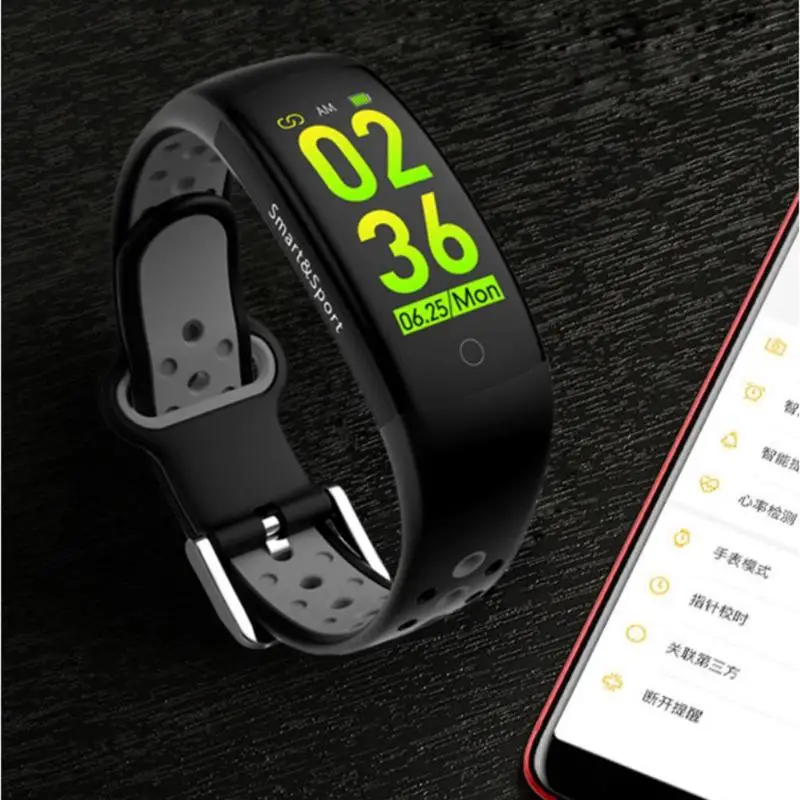 Смарт браслет Q6S Bluetooth цветной 3D динамический монитор сердечного ритма
