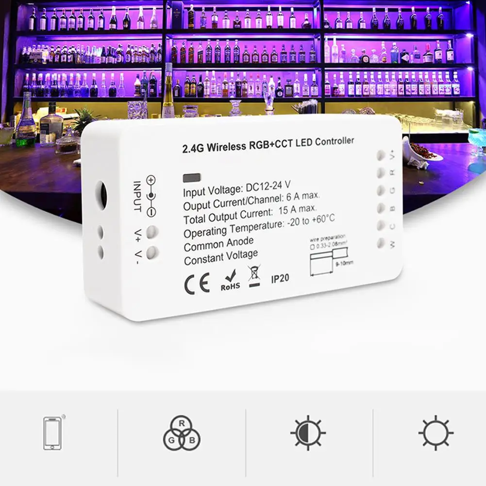 Умный светодиодный контроллер ZIGBEE RGB + CCT WW/CW zigbee Led DC12 24V светодиодной ленты zll