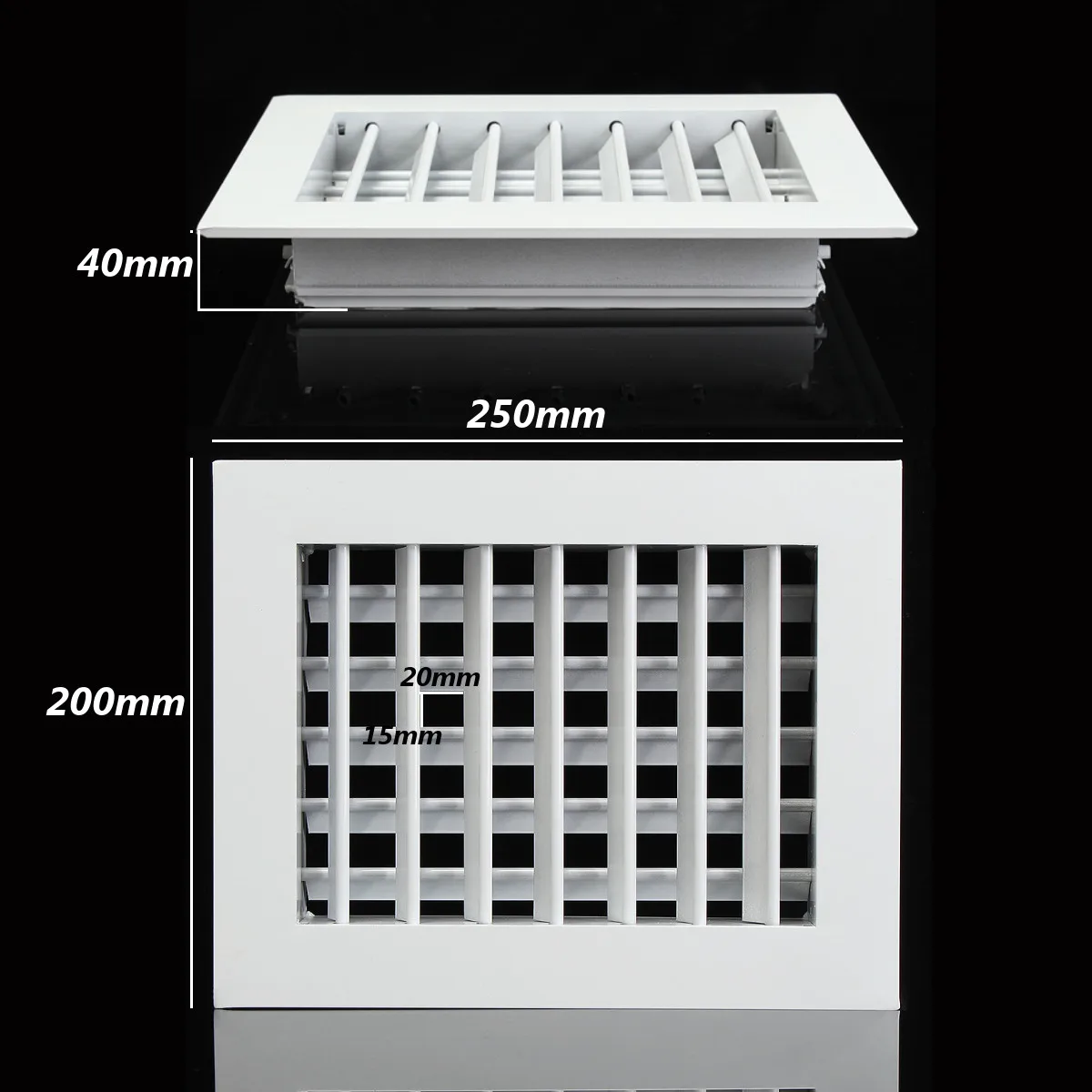 250x200mm Gravity External Shutter Wall Double Air Vent Grille Grill