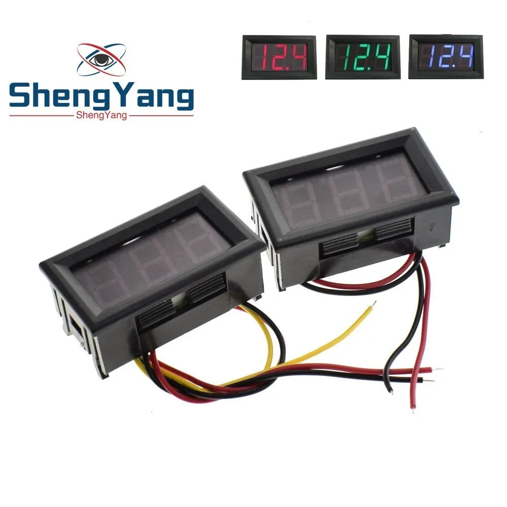 

0.56 Inch Mini Red Green Blue LED Display Panel Voltage Meter Voltmeter Home Use Voltage 3 Three Digital DC 4.5V 30V 2 / 3 Wires