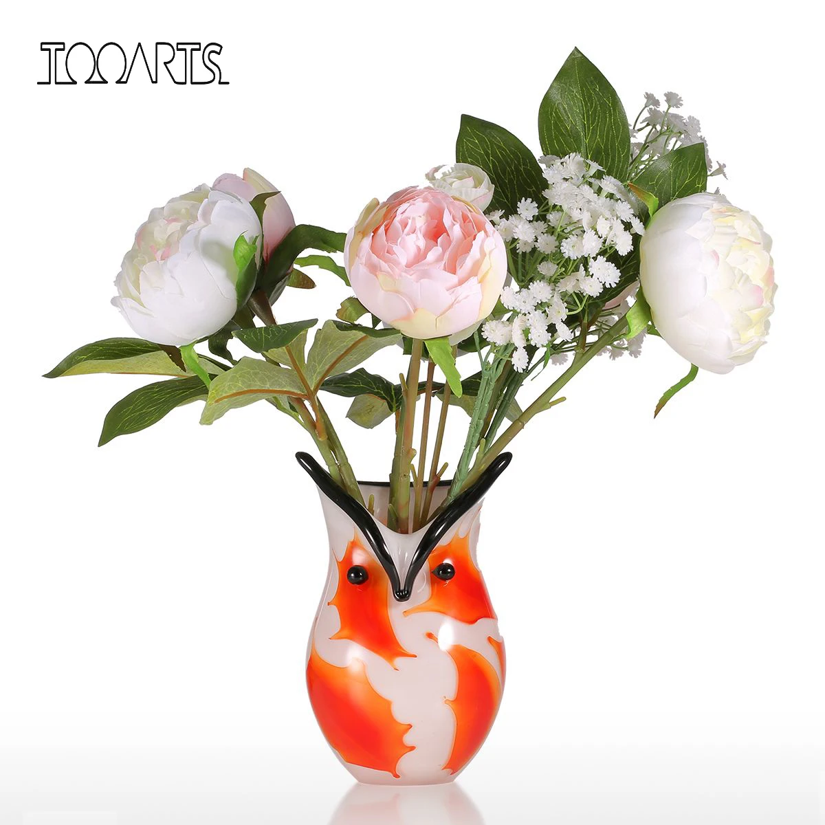Tooarts Flower vases for homes Owl Container Gift Glass Ornament Animal