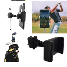 360 Degree Rotatable Golf Swing Recording Phone Holder Pull Cart Mount Clip for Smartphones