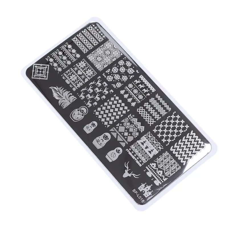 Ногтей штамповки пластины маникюрные инструменты DIY Дизайн ногтей трафареты шаблон изображения пластины наборы(BP-L018