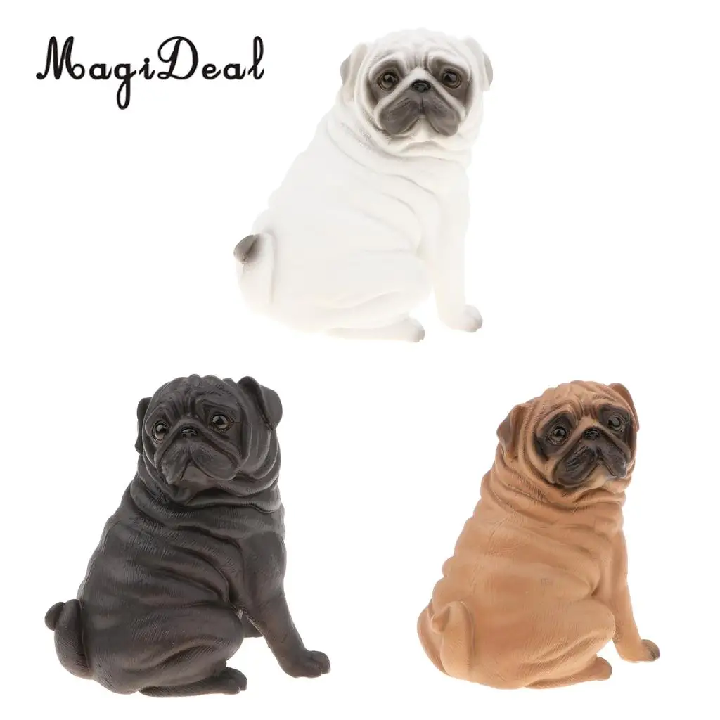 

Multi-Color Pug Dog Model Figure Kids Educational Toy Gift Collection Ornament