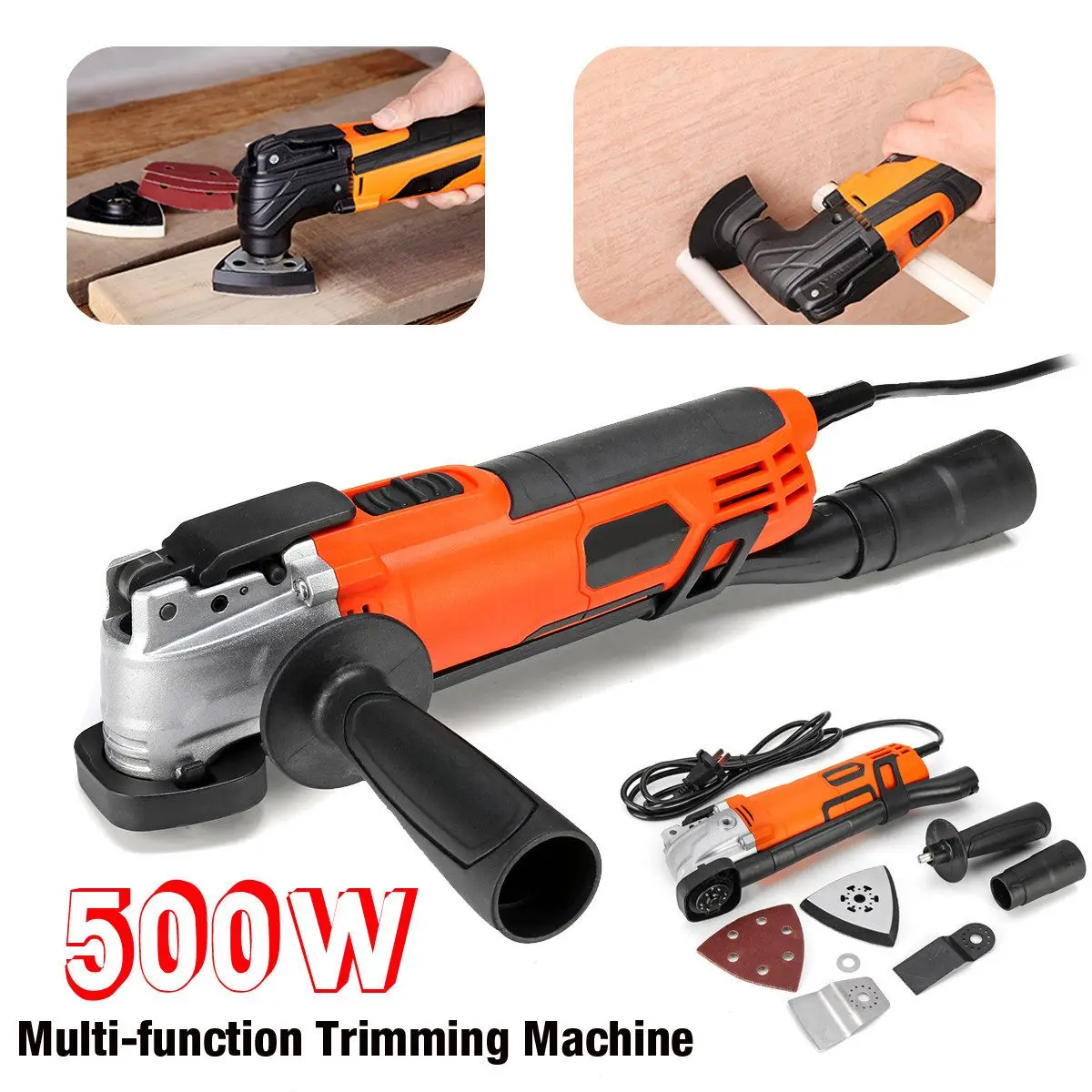 

500W Variable 6 Speed Electric Multifunction Oscillating Tool Kit Multi-Tool Power Tool Electric Grinder Trimmer Saw Accessories