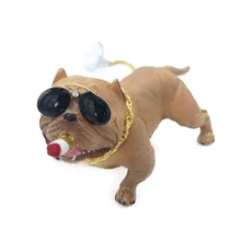 1 шт. Высококачественная забавная резиновая украшение для автомобиля, собаки в очках, креативное моделирование, собака, кукла, автомобиль, интерьерные украшения, аксессуары