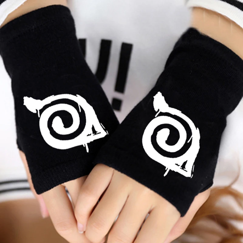 

Winter Cotton Anime Naruto Sasuke Gloves Cartoon Cosplay Fingerless Glove Unisex Cosplay Warm Gifts 121601