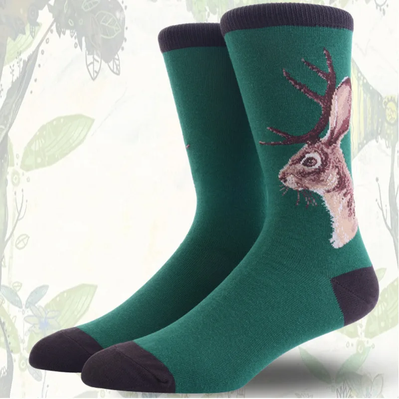 Funny SOCKS men Canister HAPPY SOCKS Cartoon Animal MLAE Ventilation Shark SOCKS Cat Fish Dog Cocks harajuku hip hop van gogh - Image 2