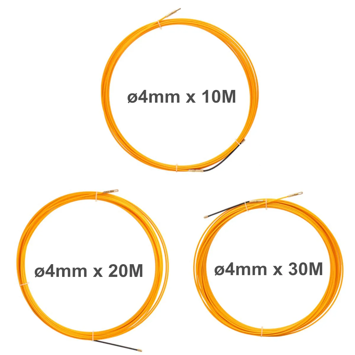 10 м/20 м/30 м Съемник кабеля Рыбная лента желтый кабель Стекловолоконная Рыбная лента катушка Съемник стекловолокна металлический настенный провод трубопровод 4 мм