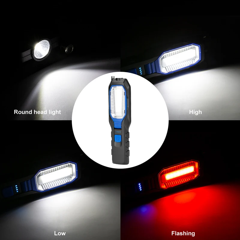 Инспекционный фонарь COB LED портативный поворотная антенна рабочий свет магнит