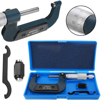 

Precision Micrometers 0.01mm Metric External Outside Micrometer 25-50mm Caliper Gauge Measuring Tool