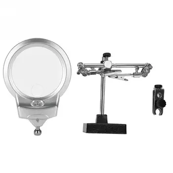 

Antique Jewelry Steel Magnifier 5X Magnifying Glass with LED Light and Clip