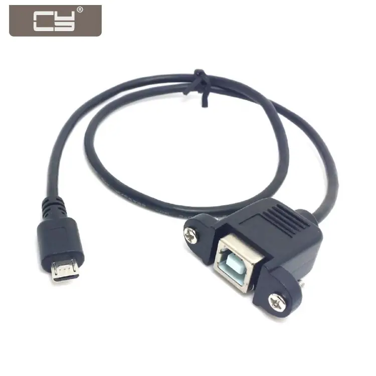 

CYDZ 50cm Micro USB 5pin Male to USB B Female Panel Mount Type Cable with Screws