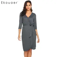 Ekouaer, женское мягкое кимоно, халаты, халат, повседневный халат для беременных, ночное белье, v-образный вырез, половина рукава, Пижама, халат, домашняя одежда