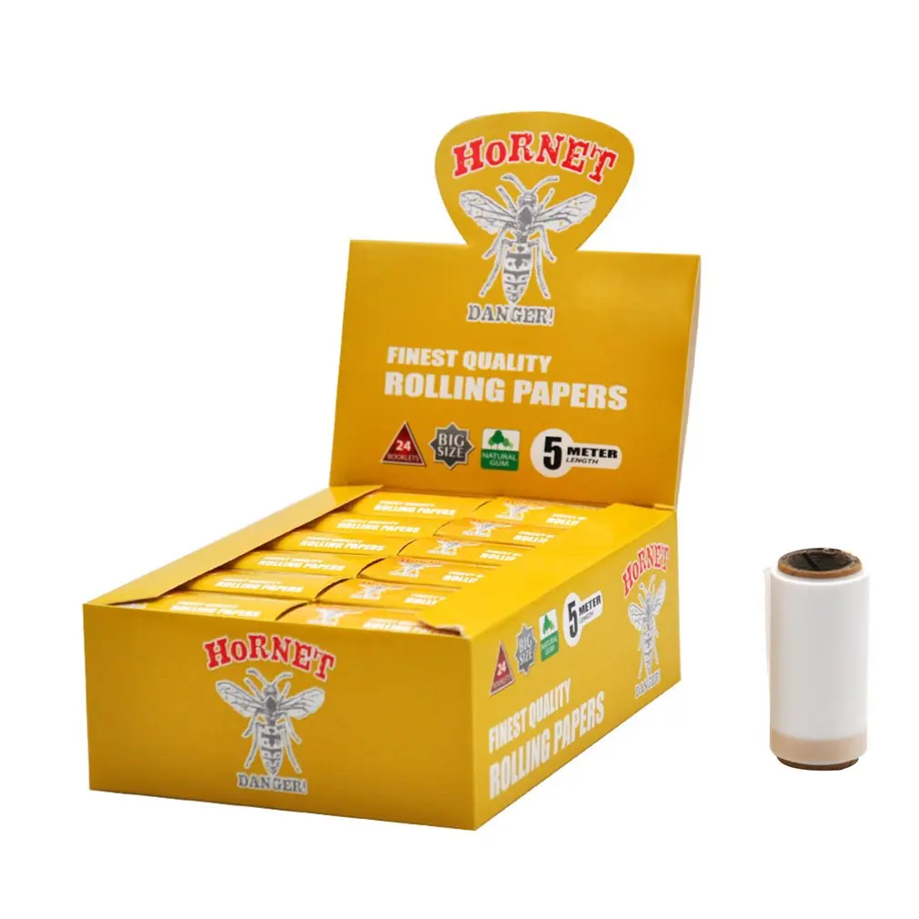 

Yellow Natural Unrefined Cigarette Filter Rolling Paper Tips For HORNET Pre Roll