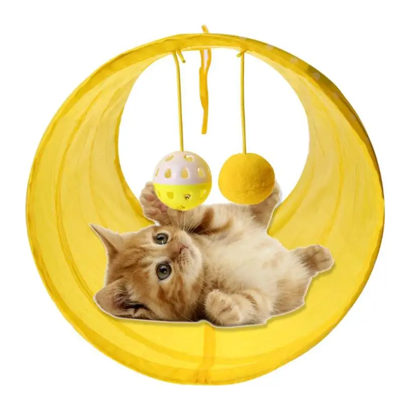 1 отверстие Забавный туннель для кошек полиэфирное волокно складные игровые трубки складные Crinkle кролик хорек котенок игрушка аксессуары для поставщиков