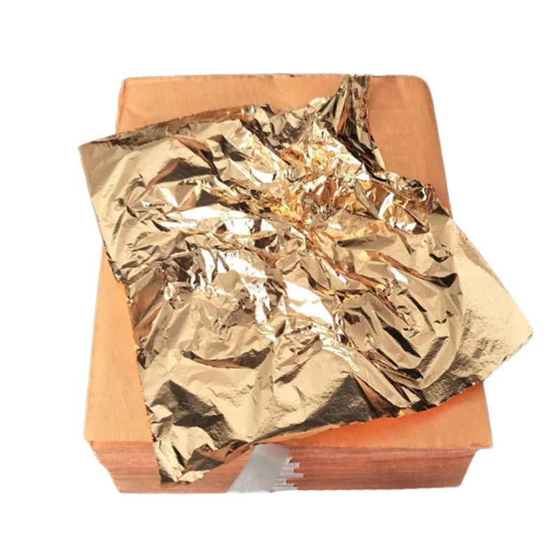 100 шт DIY Ремесло Декор позолота 14x14 см дизайн бумаги имитация золото серебро медь художественное ремесло лист бумага из фольги