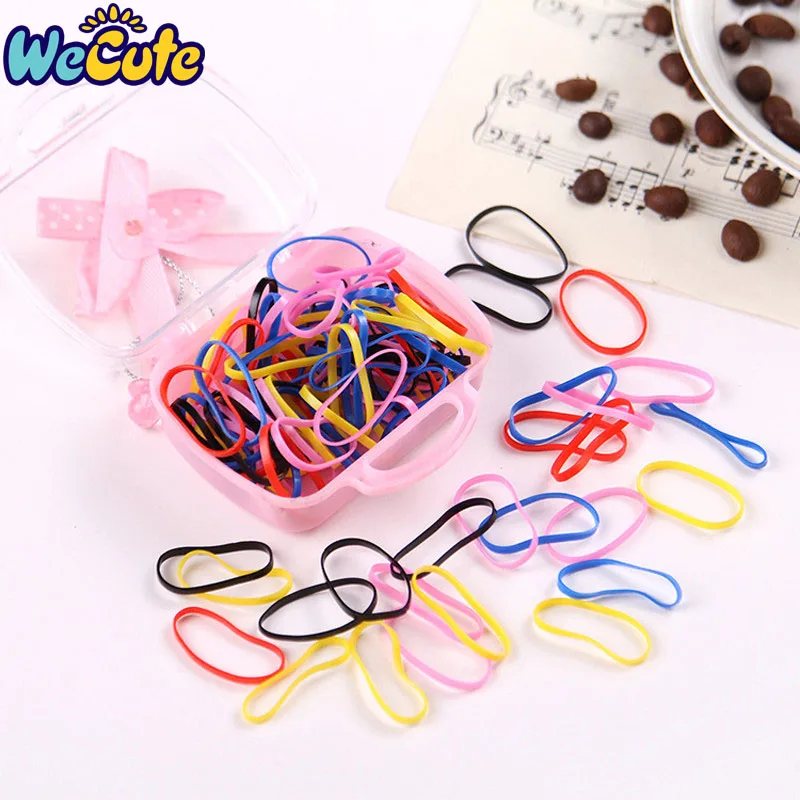 

Wecute Colorful Hair Rope Baby Girls Elastic Hair Band Strong Hair Ring Rubber Band For Child Kids High Quality Hot Sale