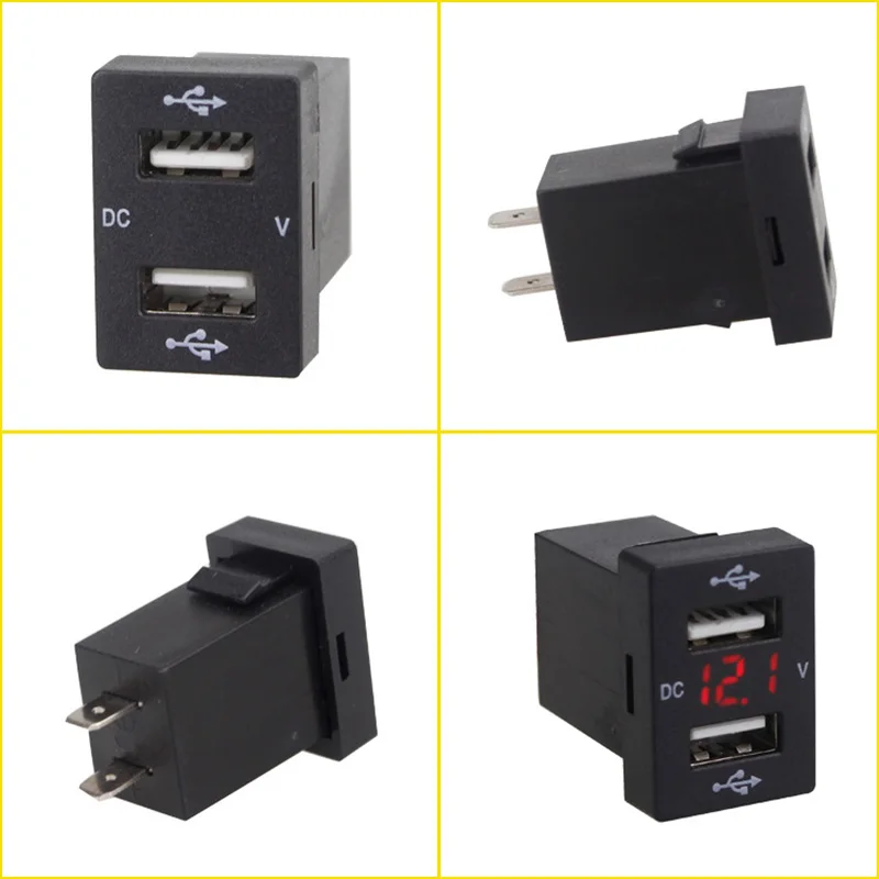 3.1A جديد مأخذ شاحن السيارة المزدوج USB ميناء الشحن محول الطاقة منفذ للهاتف LED عرض متر الفولتميتر الأزرق الأخضر الأحمر