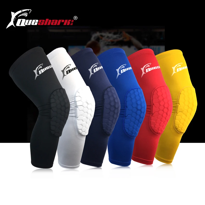 

1 Pair Long Basketball Kneepad Compression Anti-slip Leg Sleeve Volleyball Knee Support Sports Honeycomb Anti-collision Knee Pad