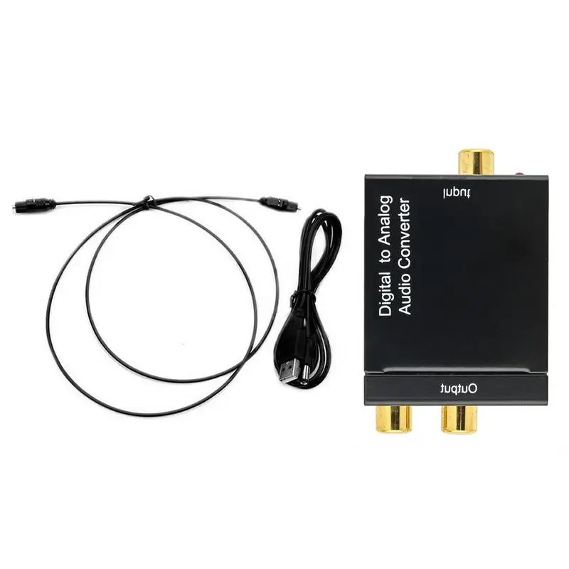 

Black Digital Optical Coaxial Toslink Signal To Analog Audio Converter Adapter RCA Digital To Analog Audio Converter Adapter