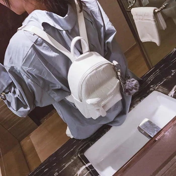 

Pu Leather Backpack With Serving Female Mochila Travel Backpack