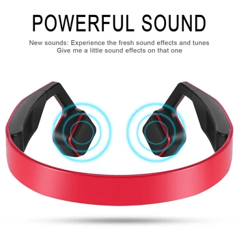 

Bone Conduction Headset Wireless Bluetooth 4.0 Earphone Waterproof Neck-strap Outdoor Sports Music Headphone Hands-free w/ Mic