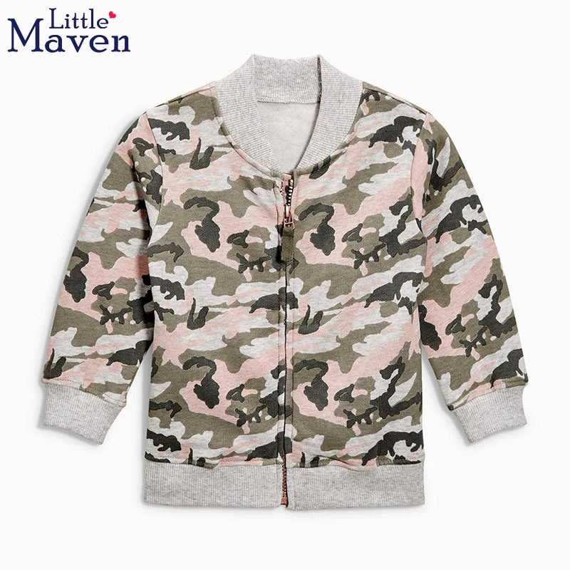 

2018 little maven camouflage jacket for boy and girl thin coat with zipper in front