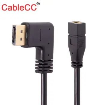 

10pcs/lot CY Left Angled DP DisplayPort 90 Degree to Mini DP DisplayPort Female Cable for Displays Monitors