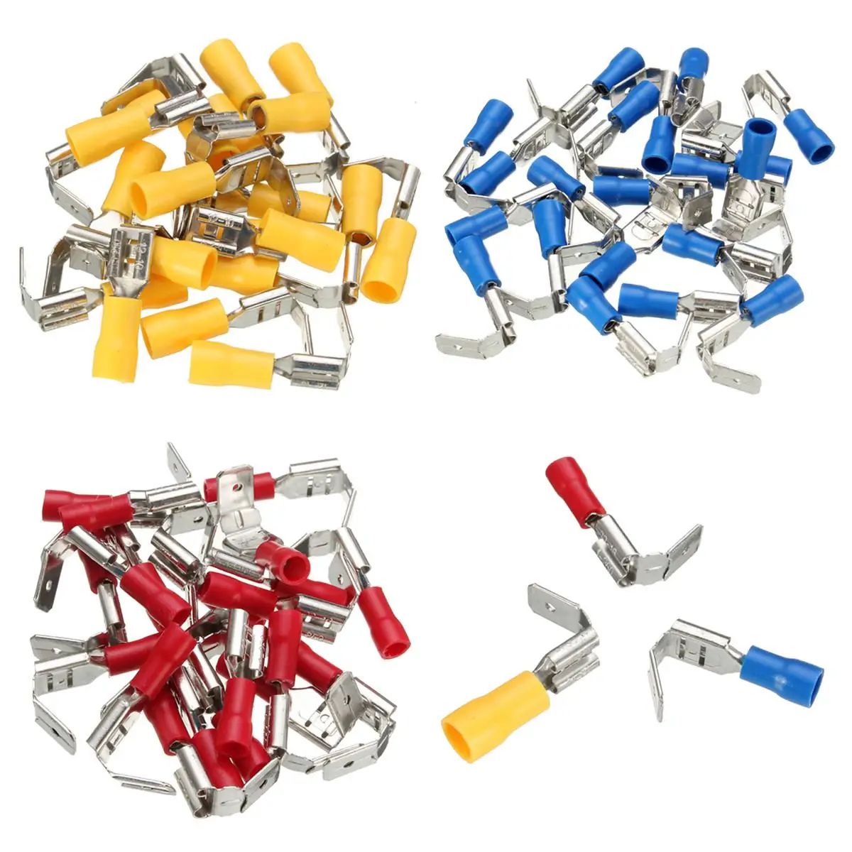 

20PCS Back Piggyback Spade Crimp Connector Terminal 0.5-6.0mm 22-10AWG Electrical Insulated Cable Wire Connector