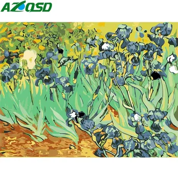 

AZQSD Oil Painting By Numbers Flower Abstract DIY Hand Painted Canvas Wall Picture Wall Art Home Decoration K761