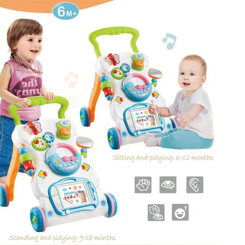 

Baby Walker Multifunctional Music Sit-to-Stand Walking Assistant With Adjustable Screw Children Early Learning Activity Supplies