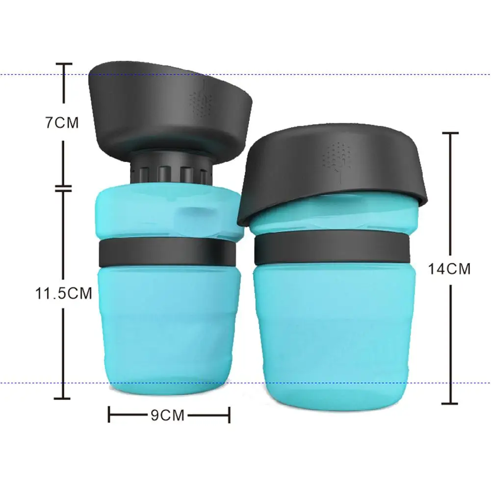 2 In 1 Portable Pet Travel Kettle Sports Squeeze Type Large Capacity Water Bottle No Water Leakage No Waste Odor-free