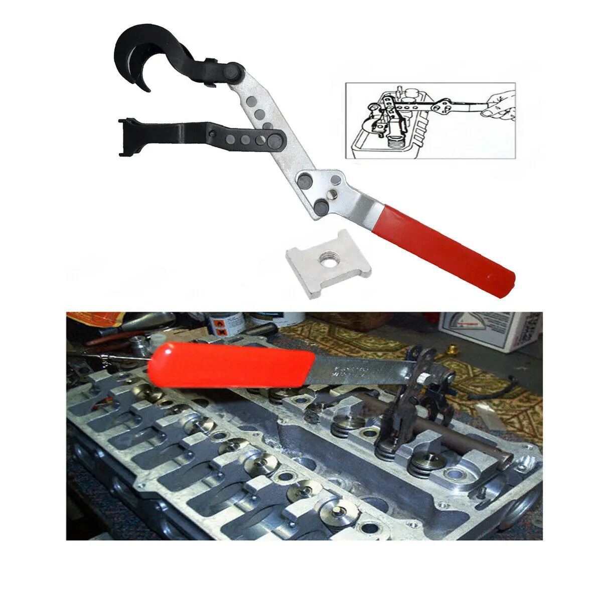 Valve Spring Compressor Pusher Tool For Car Motorcycle Ohv Engines Cylinder Head Valve Spring