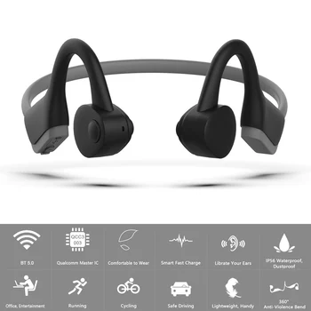 

S.Wear J20 Bone Conduction Headphones Wireless BT5.0 Earphone IP56 Waterproof Outdoor Sports Headset Stereo Qcc3003 with Mic New