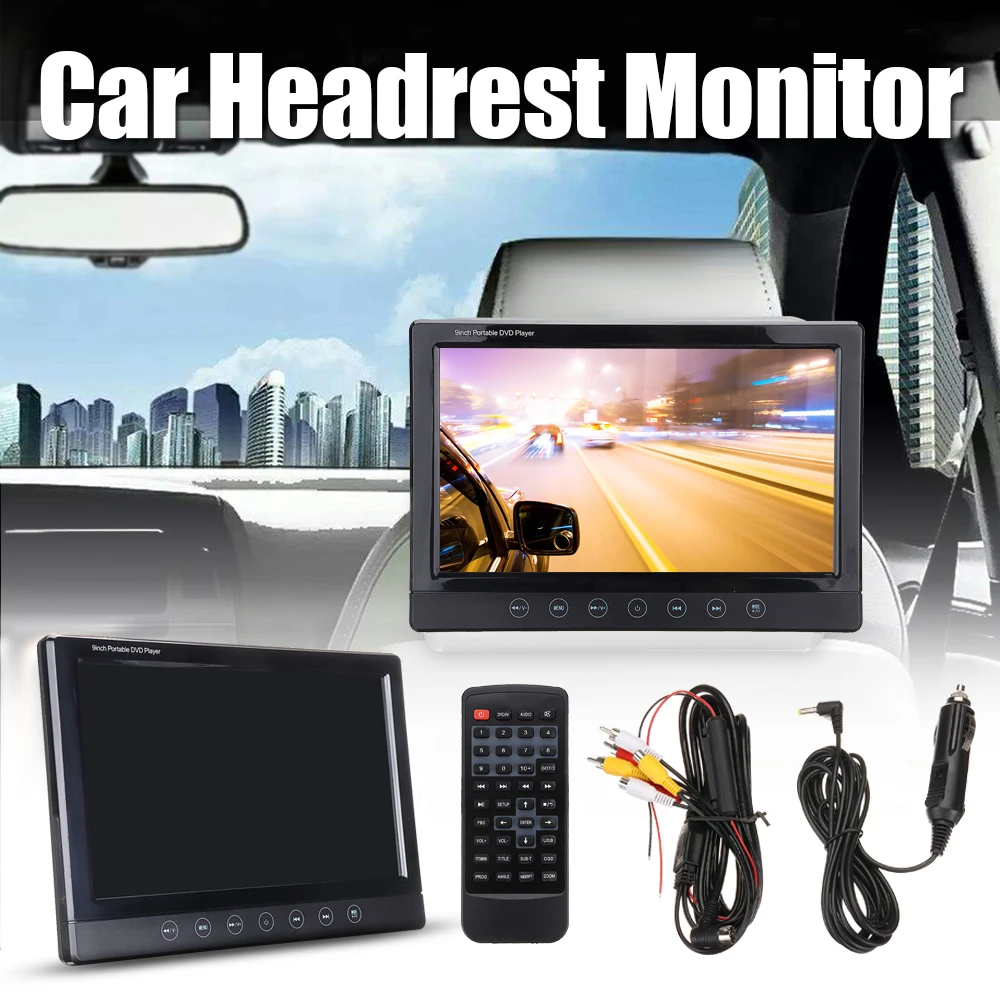 

9inch 1080P Digital LCD Screen Car Headrest Monitor DVD Player support USB, SD function Game Function Auto Headrest Monitor
