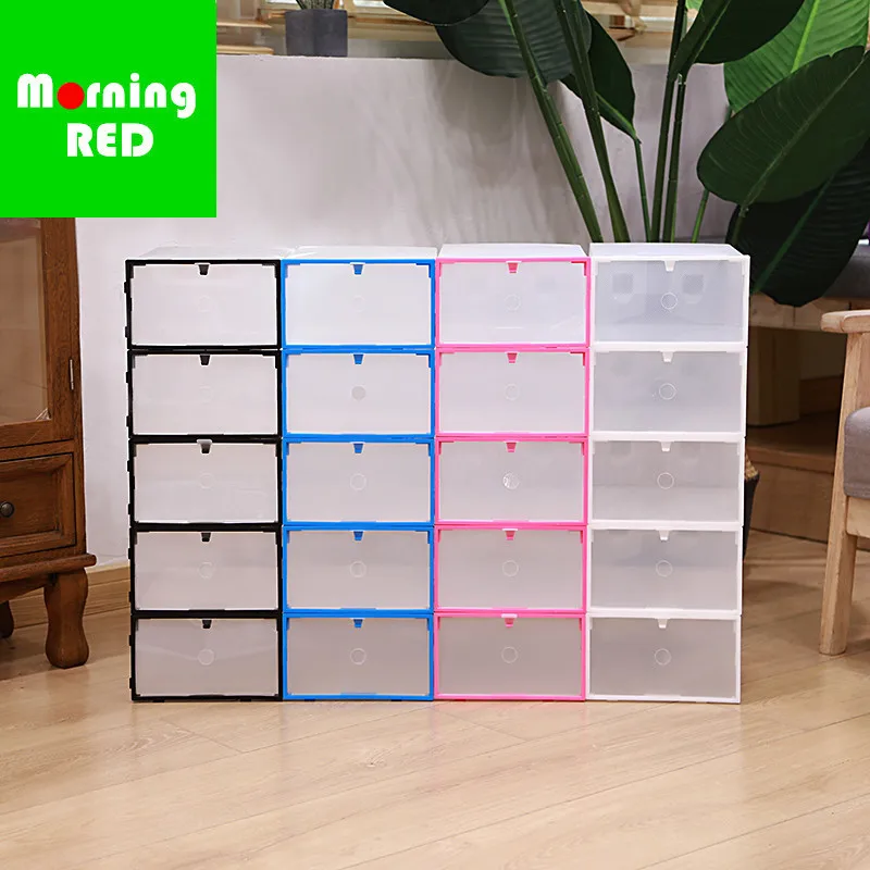 

Sliding Door Shoe Box Flip The Type Plastic Color Sundries Storage Box 5pc Set Can Organizable Superimposed Shoe Cabinet