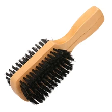 Щетка для бритья бороды двухсторонняя деревянная щетка для волос для Лица Массажная щетка инструмент для ухода за бородой