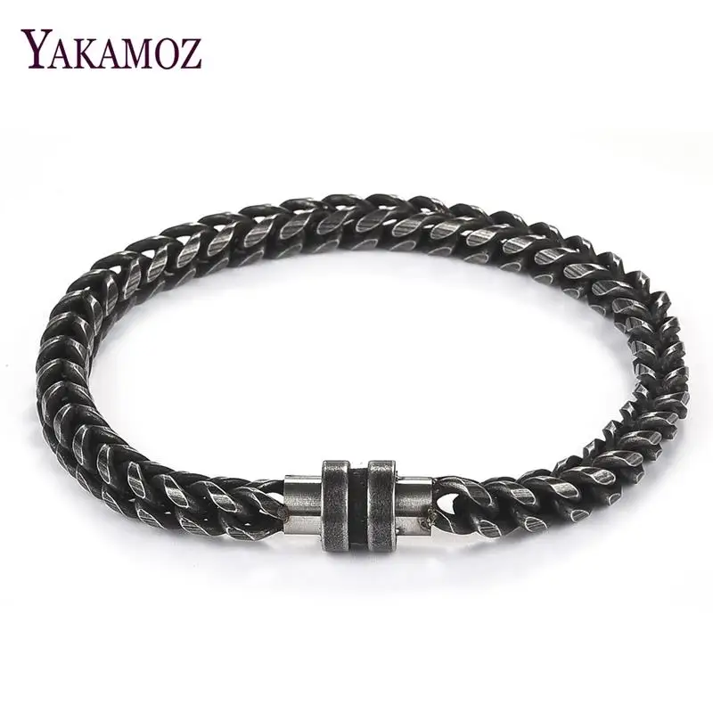 Stainless Steel Chain Bracelet Men Punk Jewelry Magnetic Clasps Bangle Christmas Gift Fashion Male Hand Accessory Wholesale 22cm | Украшения