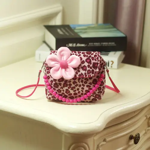 2019 Brand New Lovely Baby Girls Kids 3D Flower Mini Zipper Shoulder Messenger Purse Bag Leopard Candy Color Coin Purses Gift 2