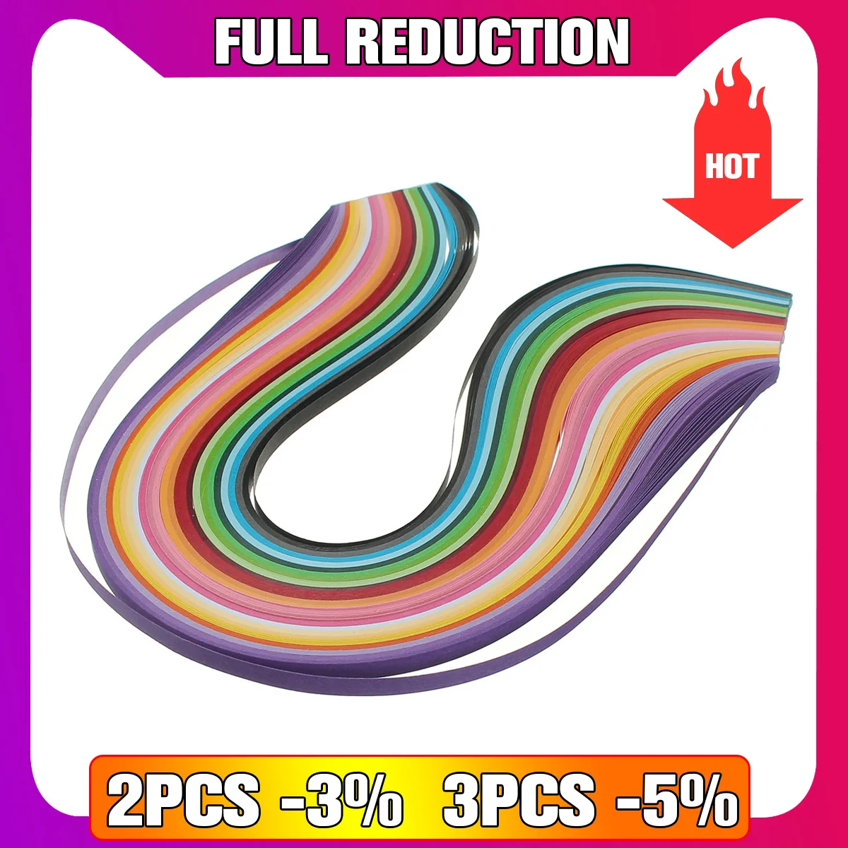 

26 Colors 260 Stripes Quilling Paper Assorted Color Origami Paper Width 5mm Length 38cm Handmade Artwork Flower DIY Supplies