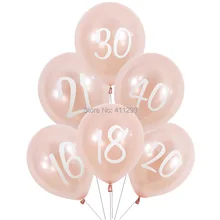 Розовое золото с днем рождения воздушные шары, 16, 18, 20, 21 30 40 50 60th праздничных воздушных шаров "21st для девушек и женщин с днем рождения баннеры-Декорации для вечеринки