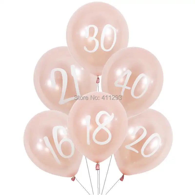 Rose Gold Birthday Balloons 16 18 20 21 30 40 50 60th Birthday