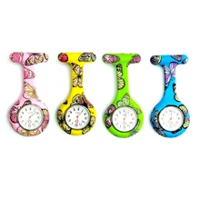 Женские модные часы с принтом бабочки, с животными, с карманами, для девушек, доктор, медицинский брелок, силиконовые часы для медсестры, туника, брошь, часы