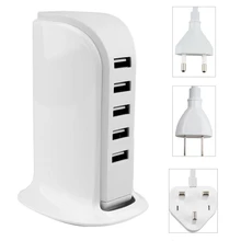 Высокое качество 5 портов USB настенное зарядное устройство для мобильного телефона настольное usb-хаб зарядная станция EU/UK/US вилка Быстрая зарядка со шнуром питания