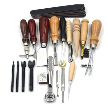 

DIY Leder Handwerk Stanzwerkzeuge Kit Stitching Schnitzen Heftsattel Groover