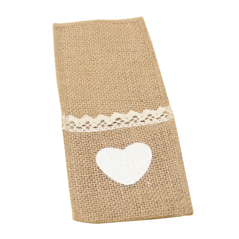 

24pcs Jute Hessian Burlap Cutlery Holder Silverware Pockets rustic Wedding Table decor vintage wedding decoration