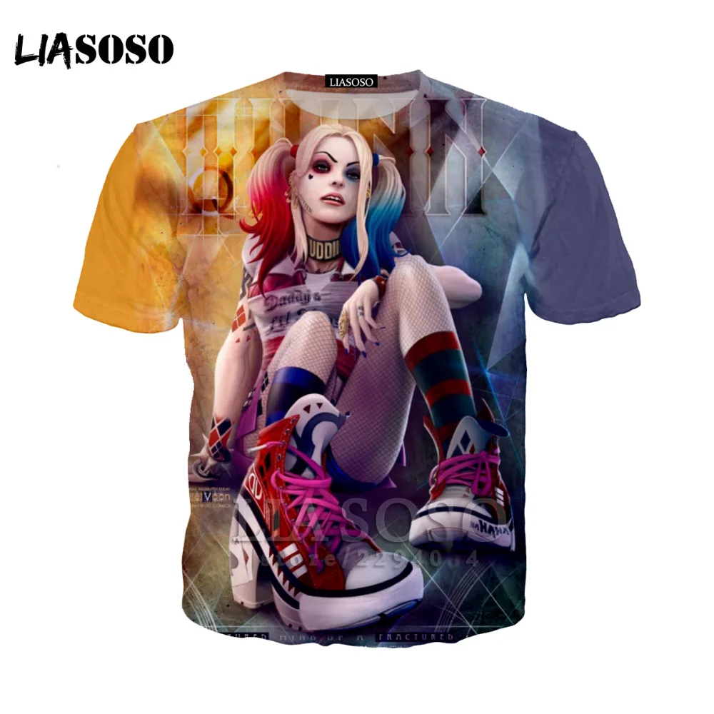 

Harley Quinn tshirt in men's women' T shirts Superman Deadpool The Joker Tee Shirt Homme 3D Shirts Hip Hop